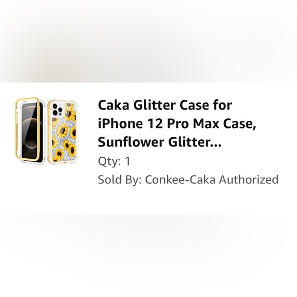 iPhone 12 Pro Max Sunflower Glitter Case - Picture 2 of 4